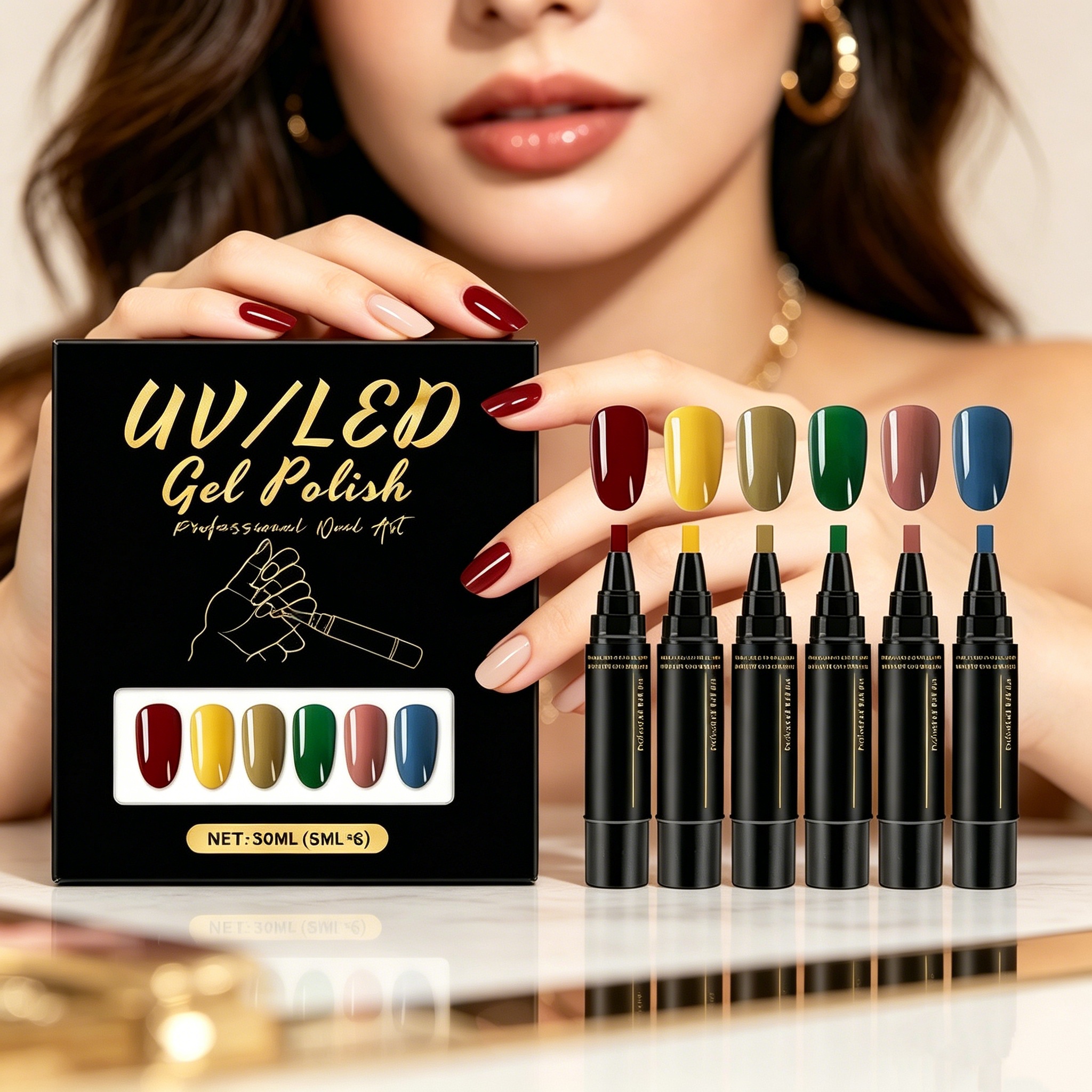 6 Colourful Nail Gel Pen Set N - Coloured Gel Set recensie en prijs