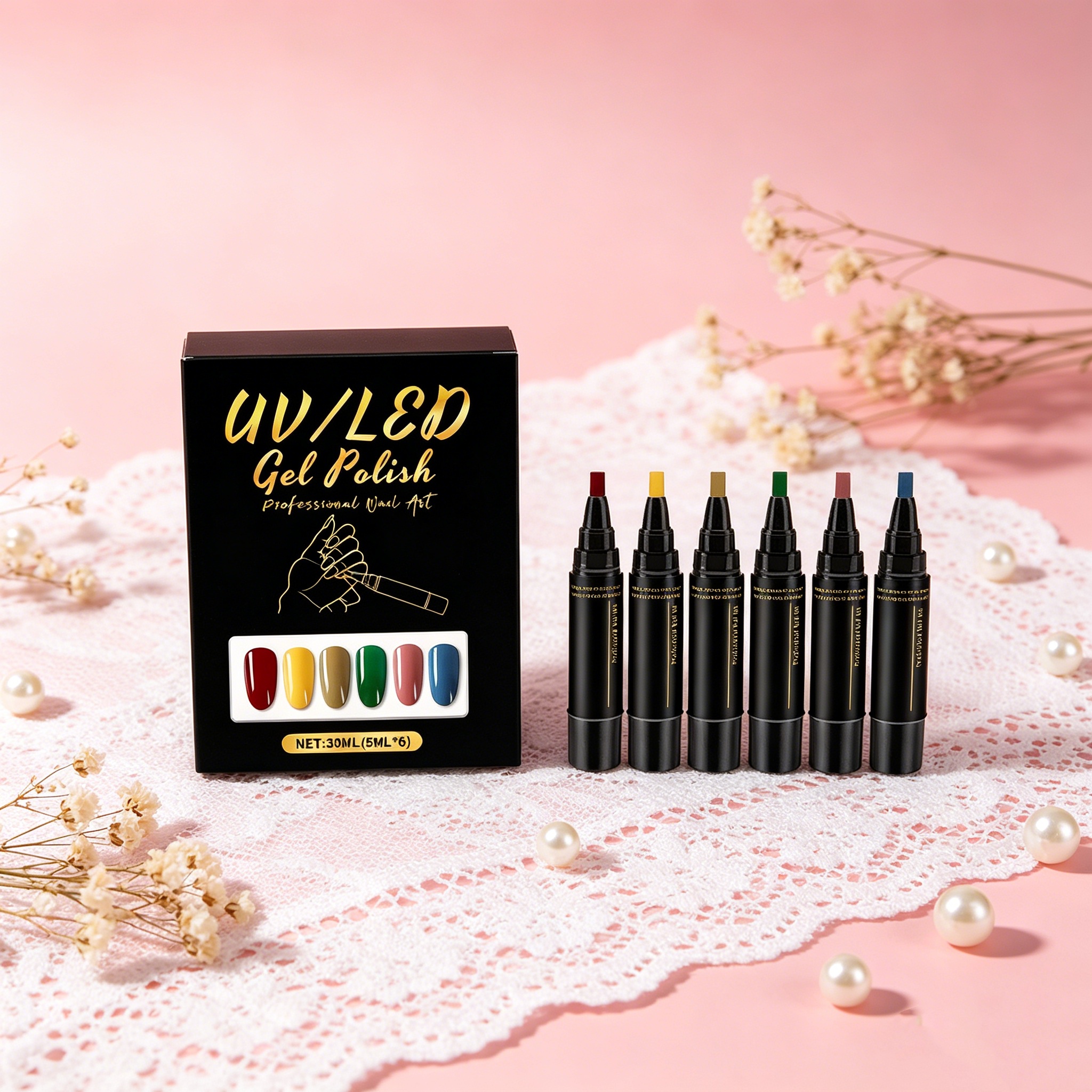 6 Colourful Nail Gel Pen Set N - Coloured Gel Set recensie en prijs
