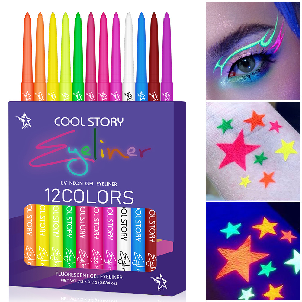 12 colours fluorescent eyeline - Coloured Gel Set recensie en prijs