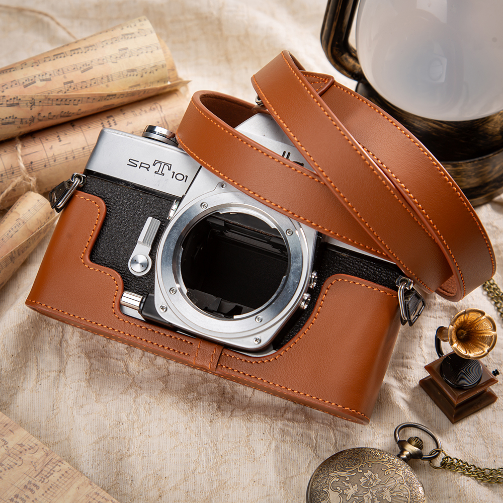 Genuine Leather Camera Half Ca - Photography Lighting Bag recensie en prijs