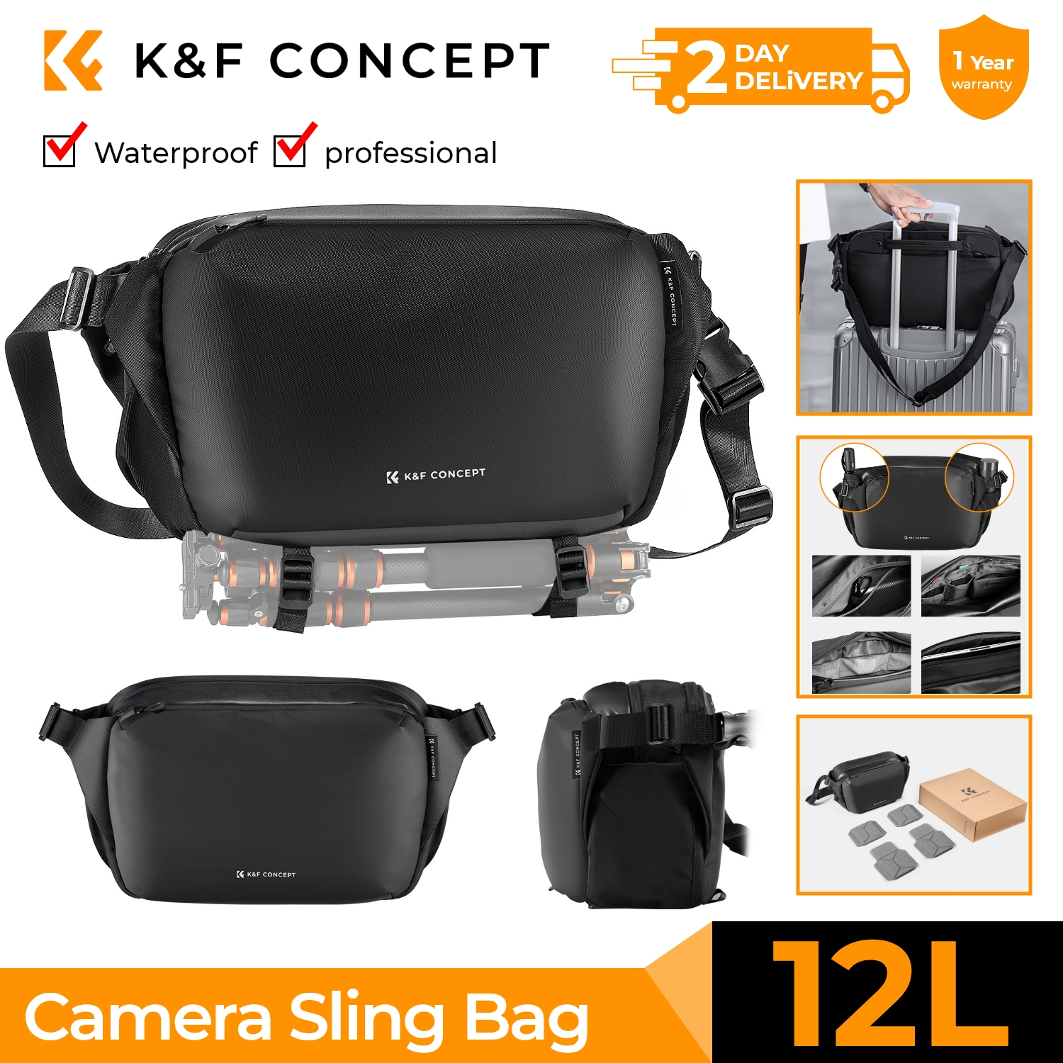 K&F CONCEPT 12L/10L Camera Sli - Photography Lighting Bag recensie en prijs