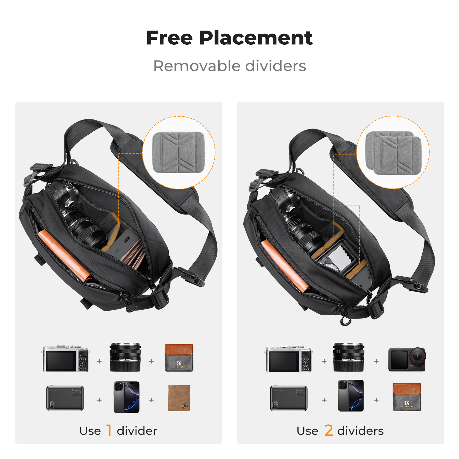 K&F CONCEPT 4L Camera Sling Ba - Photography Lighting Bag recensie en prijs
